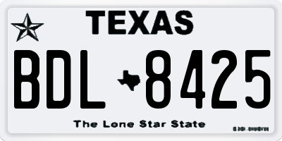 TX license plate BDL8425