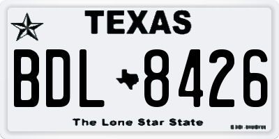 TX license plate BDL8426