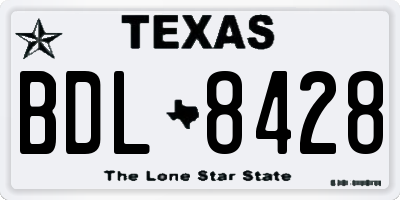 TX license plate BDL8428