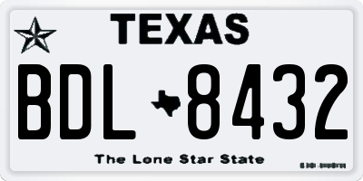 TX license plate BDL8432