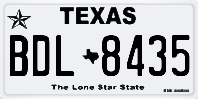 TX license plate BDL8435