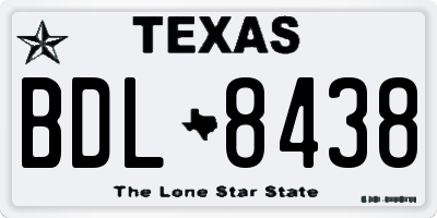 TX license plate BDL8438