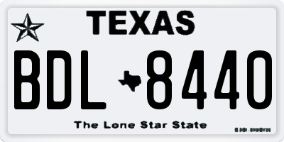 TX license plate BDL8440