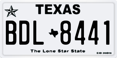 TX license plate BDL8441