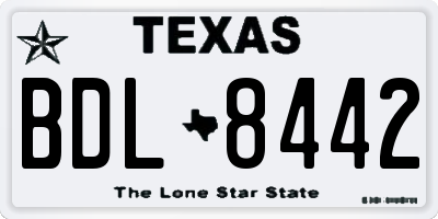 TX license plate BDL8442