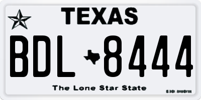 TX license plate BDL8444