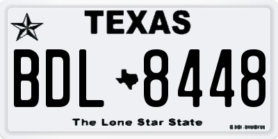 TX license plate BDL8448