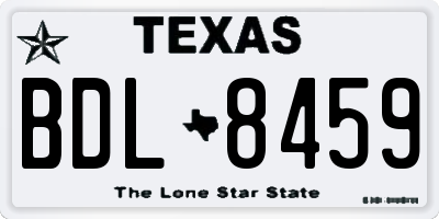 TX license plate BDL8459