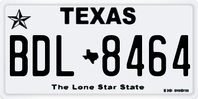 TX license plate BDL8464