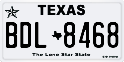 TX license plate BDL8468