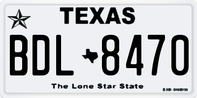 TX license plate BDL8470