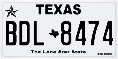 TX license plate BDL8474