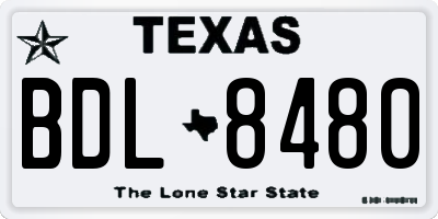 TX license plate BDL8480