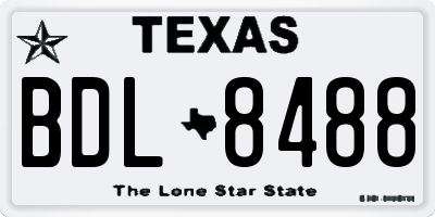 TX license plate BDL8488