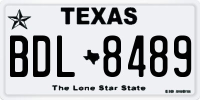 TX license plate BDL8489