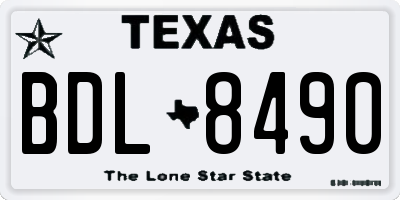 TX license plate BDL8490