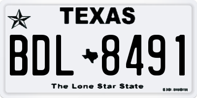 TX license plate BDL8491