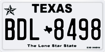 TX license plate BDL8498