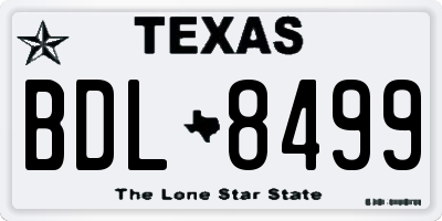 TX license plate BDL8499