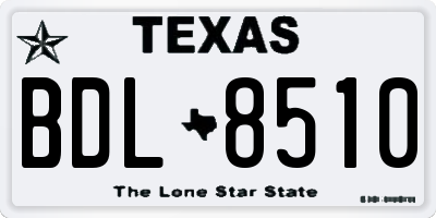 TX license plate BDL8510