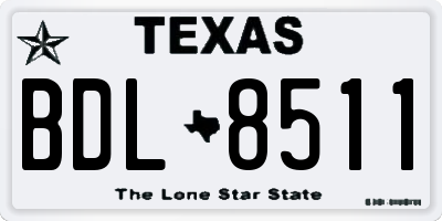 TX license plate BDL8511