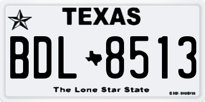 TX license plate BDL8513