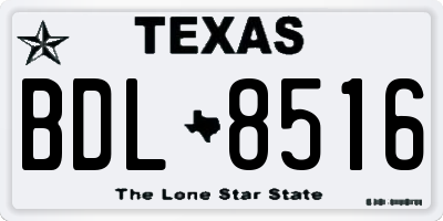 TX license plate BDL8516