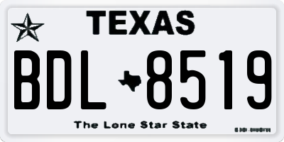 TX license plate BDL8519