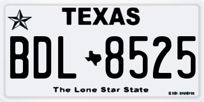 TX license plate BDL8525