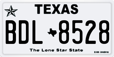 TX license plate BDL8528