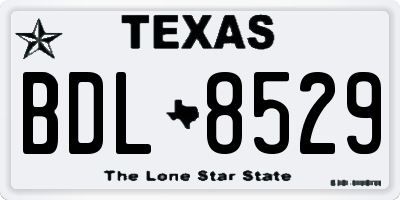 TX license plate BDL8529