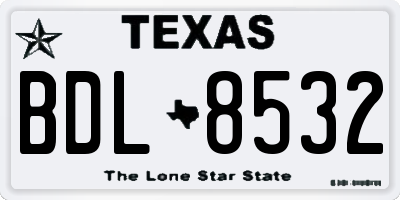 TX license plate BDL8532