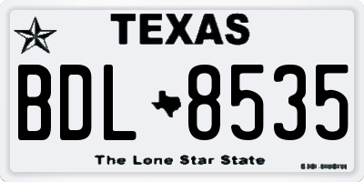 TX license plate BDL8535
