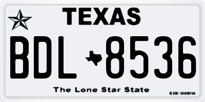 TX license plate BDL8536