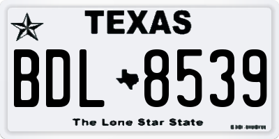 TX license plate BDL8539