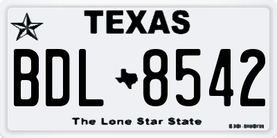 TX license plate BDL8542