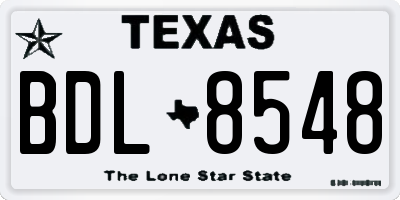 TX license plate BDL8548