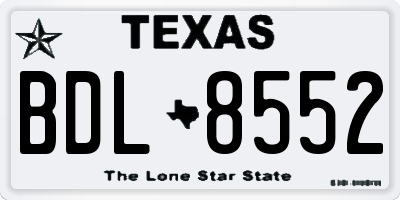 TX license plate BDL8552
