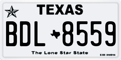 TX license plate BDL8559