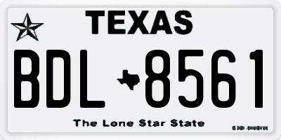 TX license plate BDL8561