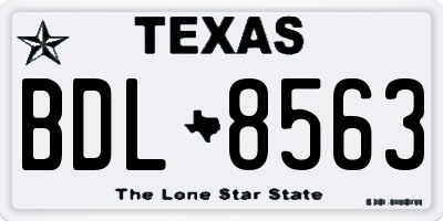 TX license plate BDL8563