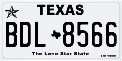TX license plate BDL8566