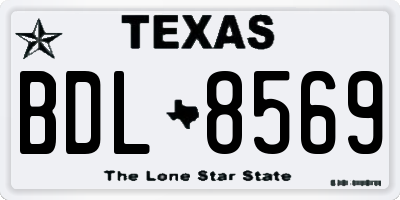 TX license plate BDL8569