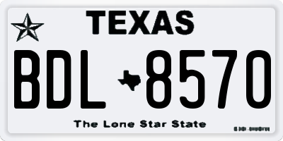 TX license plate BDL8570