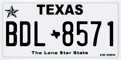 TX license plate BDL8571