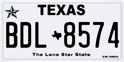 TX license plate BDL8574