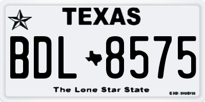 TX license plate BDL8575