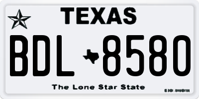 TX license plate BDL8580