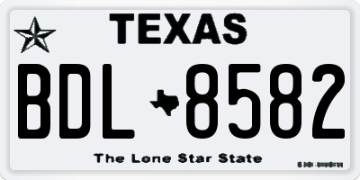 TX license plate BDL8582