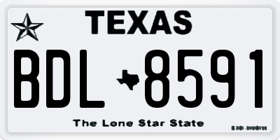 TX license plate BDL8591